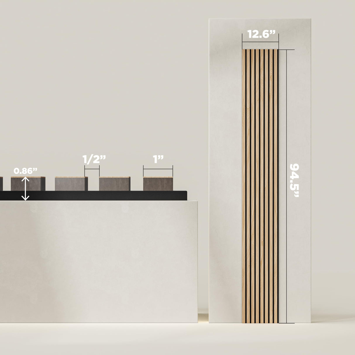 2-Pack Acoustic Wood Wall Panels - Wood Slat Wall Panels for Interior Wall Decor - Soundproof Wood Panels for Wall - Slat Wall Paneling - Wood Paneling for Walls and Ceilings COREMINDED