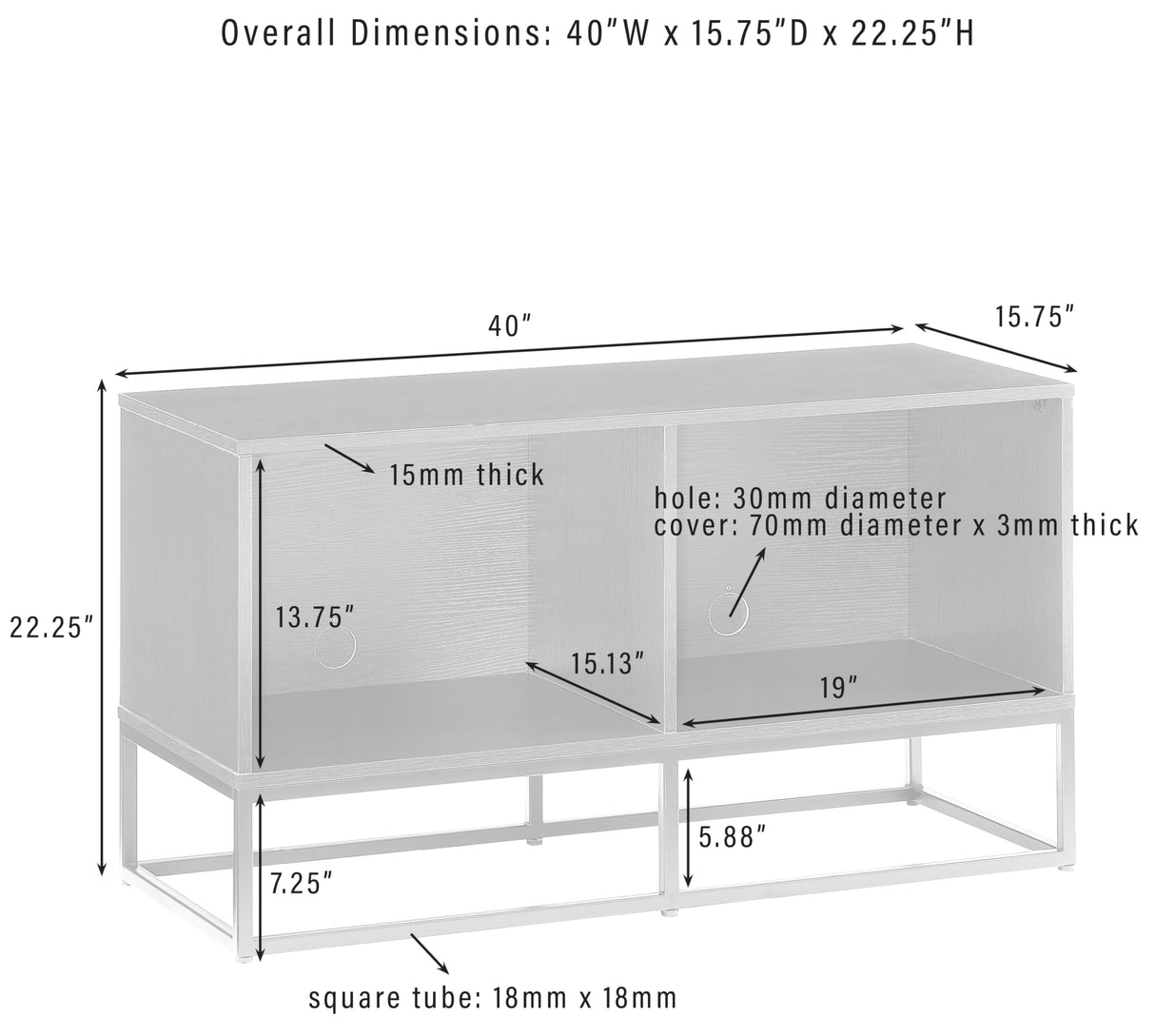 Crosley Furniture Enzo Medium Vinyl Record Storage TV Stand and Entertainment Center, Media Console, Black Crosley Furniture