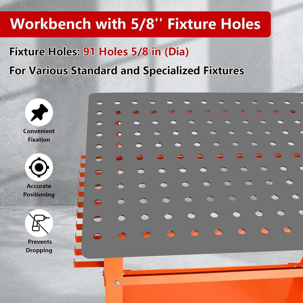 Welding Table Welding Cart 32''×24'',1200lbs Load Capacity Industrial Workbench with 5/8'' Holes Fixture Table with Wheels SGOLAN