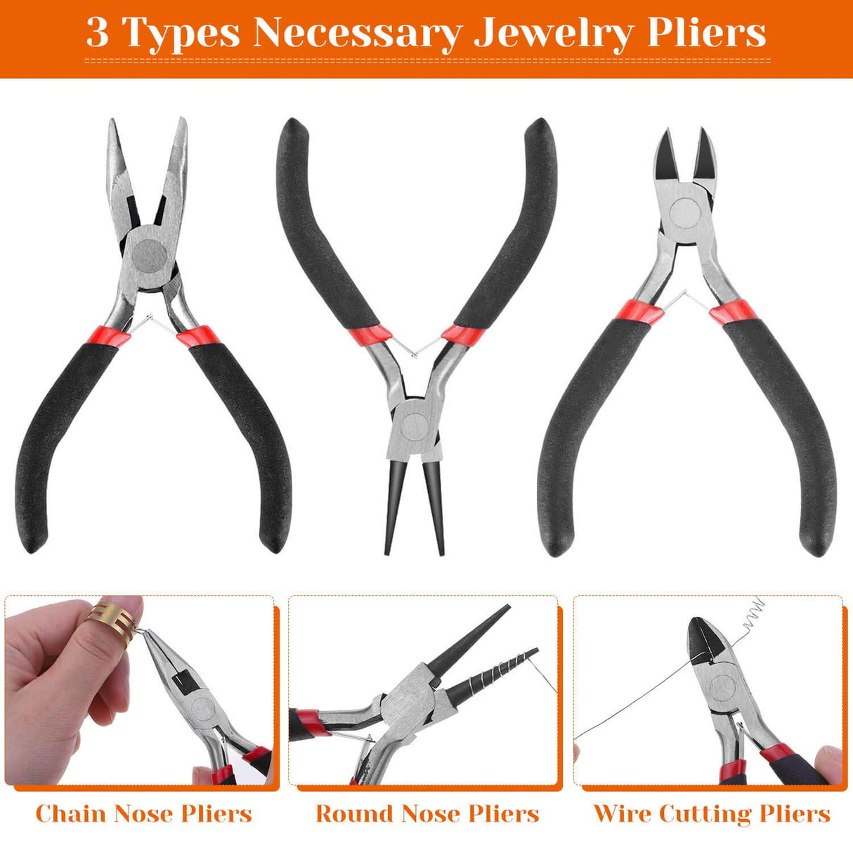 Audab Jewelry Making Kit with Tools, Wires, Charms and Findings for Jewelry Making and Repair Audab