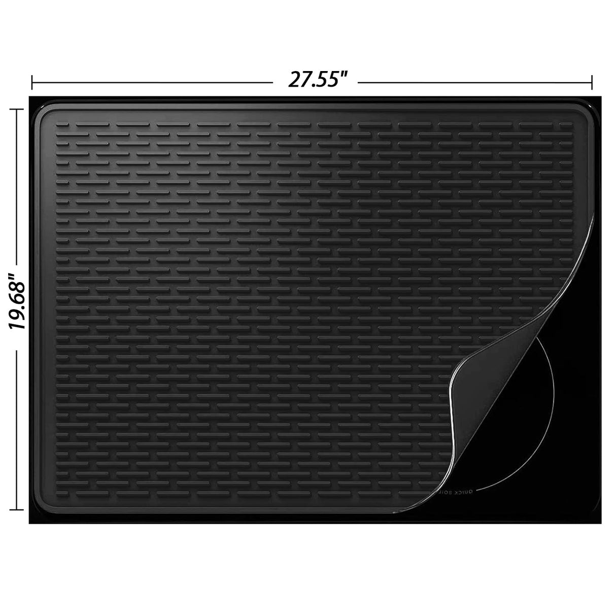 Stove Top Cover for Electric Stove - Silicone Stove Mat for Glass Top Stove, Glass Cooktop Protector, XL Dish Drying Mats For Kitchen, Range Covers for Electric Stove (Black,28 x 20) YUHFERA