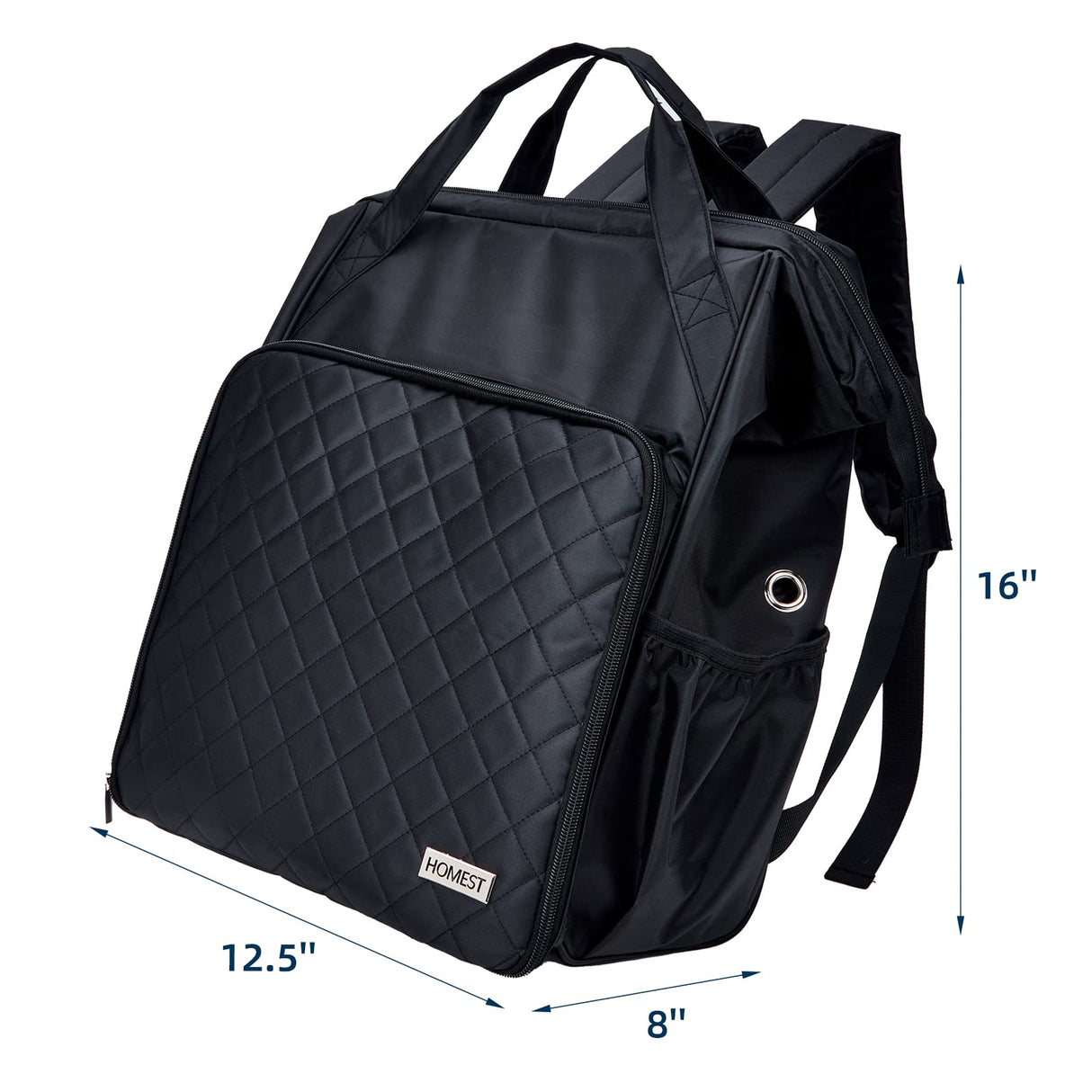 HOMEST Crochet Bag Organizer, Large Capacity Yarn Storage, Knitting Bag for Carrying Projects, Crocheting Hooks, Suppliers, Needles and Accessories, Black HOMEST