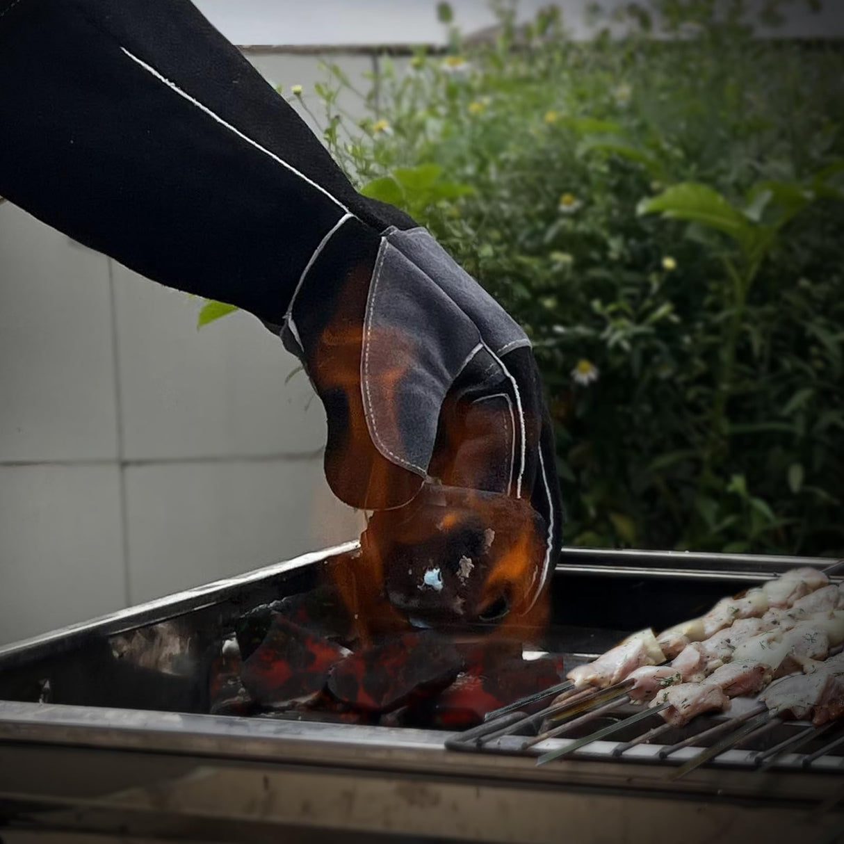 16" Leather Welding Gloves, Fire and Heat Resistant Long Sleeve Welding Gloves, For Mig, Gas, BBQ, Oven, Grill, Fireplace, Baking Mitts, Fireplace, Animal Training, Animal Handling luvaswel