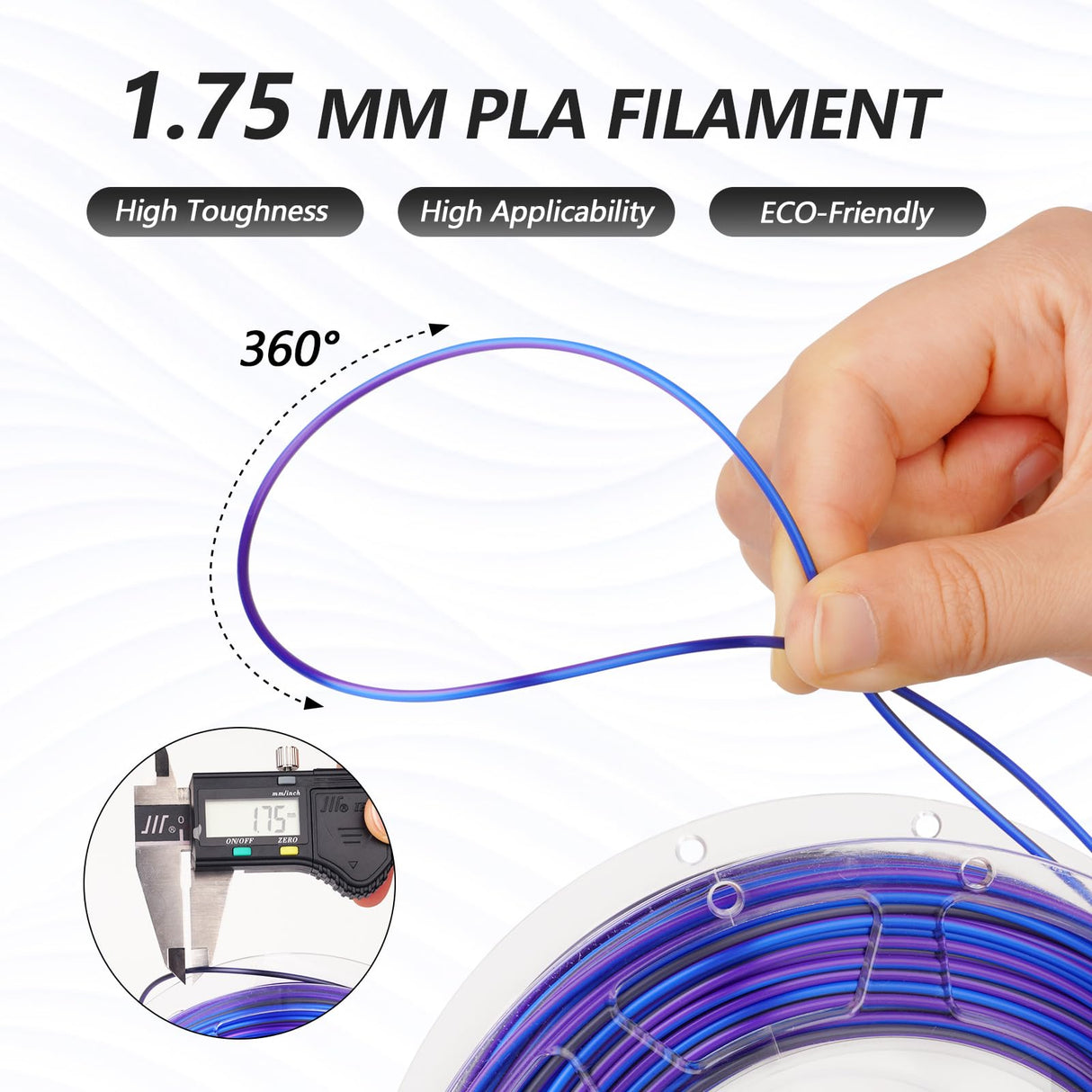 AMOLEN Silk PLA 3D Printer Filament Bundle, Multicolor Rainbow PLA 1.75mm, Shiny Fast Color Change PLA Irregular Stripes 3D Printing Filament for Most FDM 3D Printer, 200g X 4 Spools AMOLEN