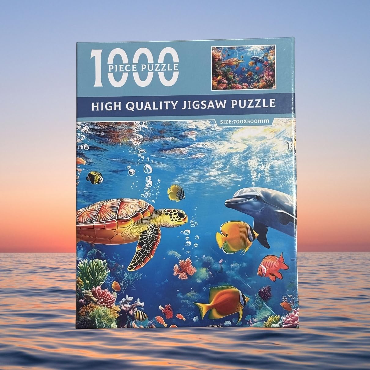Puzzle for Adults 1000 Pieces - Underwater World Puzzle, Ocean Beach Sea Turtle Coral,1000 Piece Undersea Jigsaw Puzzle (28''x 20'') YOGEON