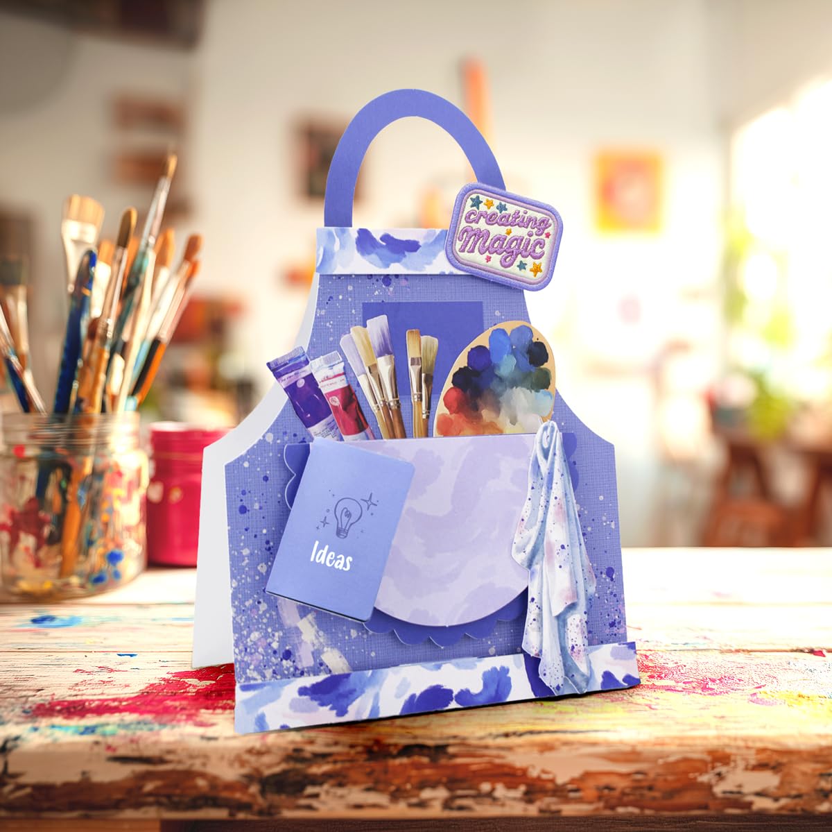 Katy Sue Handy Hobby Aprons Card Making Kit. Contains 8 Shaped Cards, 2 Sheets Die Cut Decoupage, Sticky Foam Pads, Instructions & 8 Envelopes. Apron-Themed Card Making Kits for Adults Katy Sue