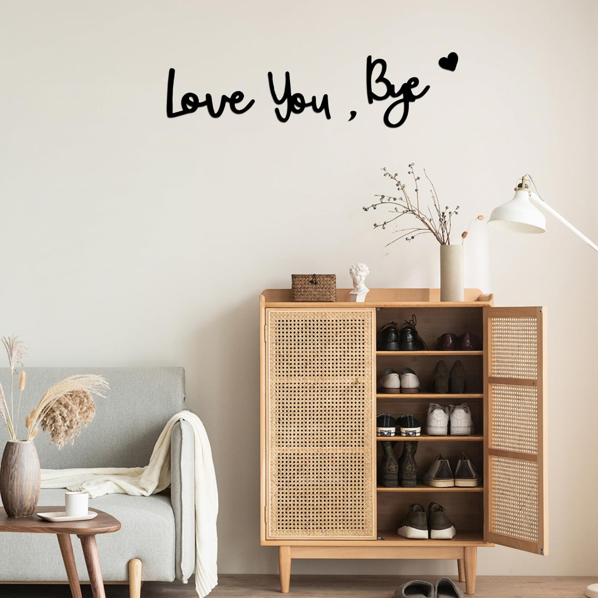 Wooden Love You Bye Sign Home Decor - Boho Farmhouse Wall Art Decor for Stylish Living Room, Hallway Entryway, Wall Decor Door Sign Gift for Your Family Lovers WoodArtSupply