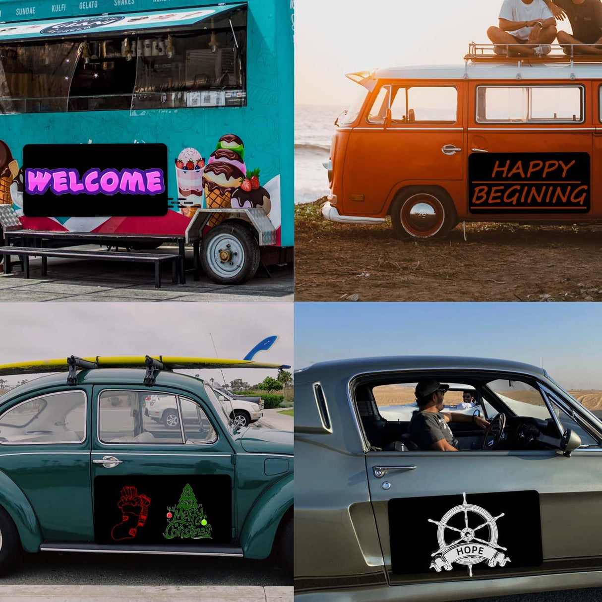 OUCPC Black Blank Car Magnets with 40 mils, 2 Pack 24” x 12” Car Magnets and Decals, Rounded Corners Car Door Magnets, Magnet for Car to Advertise Business, Prevent Car Scratches & Dents OUCPC