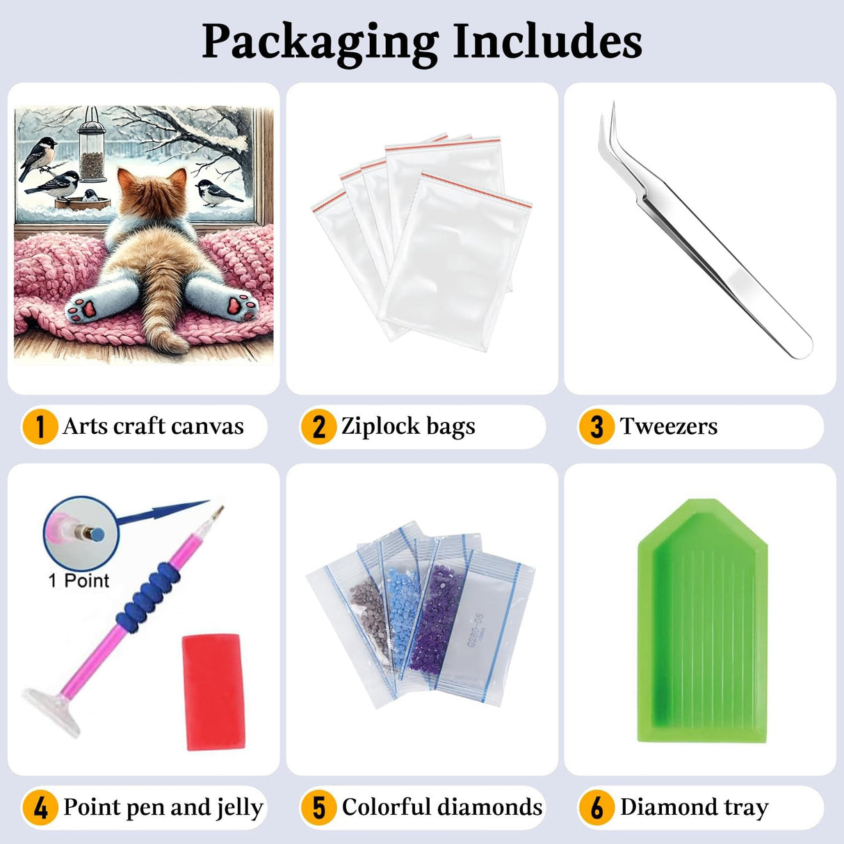 JAKI Cat Diamond Painting Kits for Adults Beginners-Animal Diamond Art Kit for Adults,5D DIY Gem Art Kits for Gift Home Wall Decor(14x14inch) JAKI