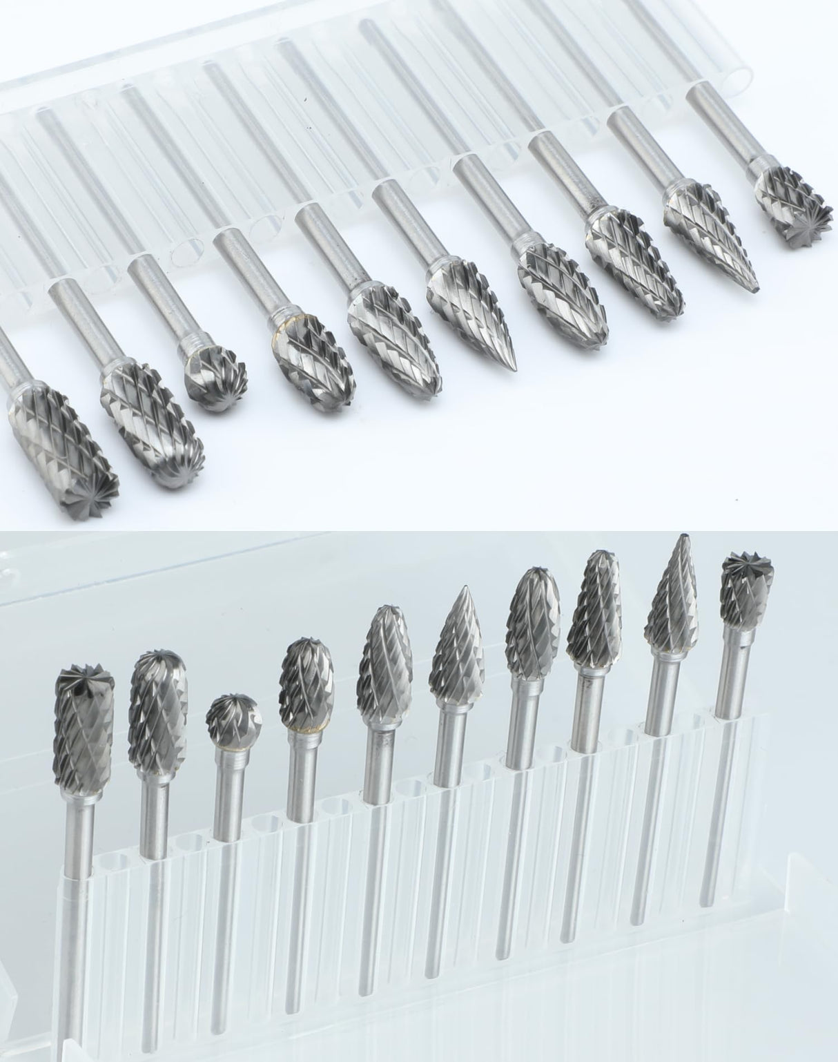 Sworker 10Pcs 1/8" Shank Carbide Burr Bits Compatible with Dremel Bits Metal Grinding Bits Wood Stone Carving Cutting Engraving Grinder Kit Attachment Rotary Tool Accessories Set Harder Than Diamond Sworker