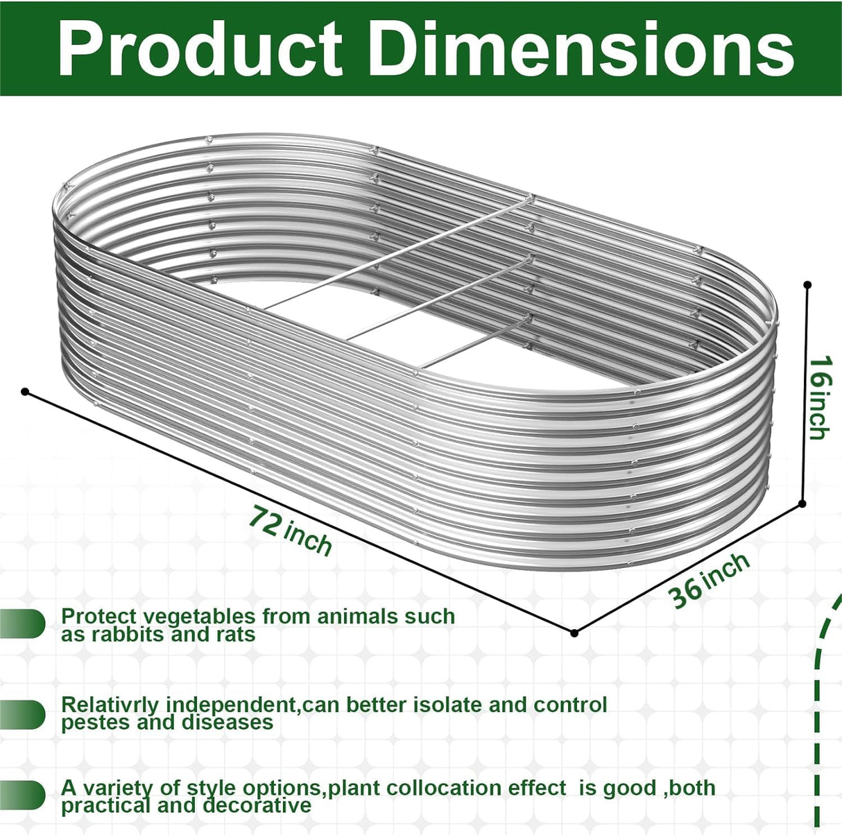 FRIZIONE 2pcs Tall 6x3ft Galvanized Raised Garden Bed Outdoor,Steel Garden Bed for Vegetables,Above Ground Garden Box for Flower,Metal Raised Beds for Gardening FRIZIONE