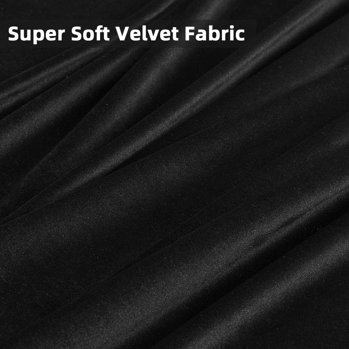 Joydeco Velvet Curtains 108 inches Long 2 Panels, Luxury Blackout Thermal Insulated Super Soft Rod Pocket Window Drapes for Bedroom Living Dining Room, Black, W52 x L108 Joydeco