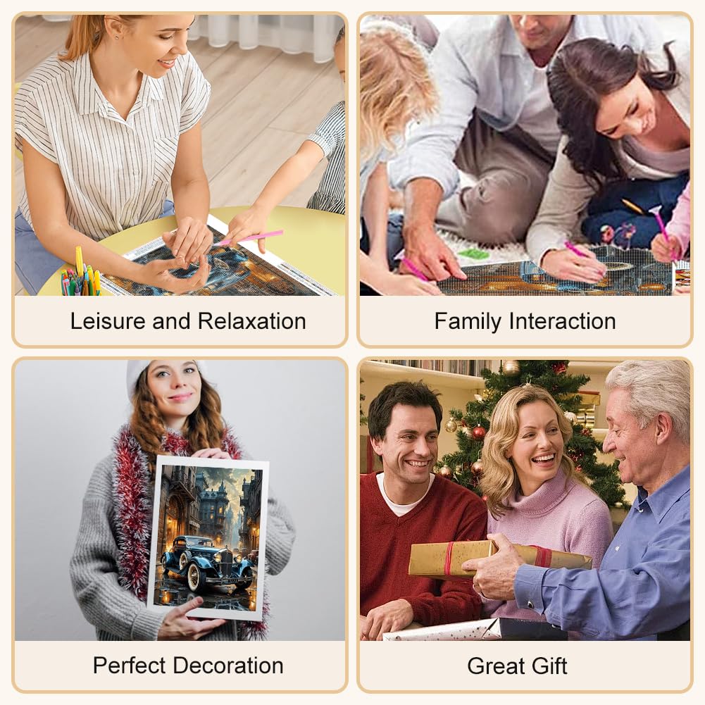 WSLWXSHM Diamond Painting Kits for Adults Truck, Car Round Full Drill Diamond Art Kits, 5D DIY Paint with Diamonds Crafts for Home Wall Decoration Gifts 12×16Inch WSLWXSHM