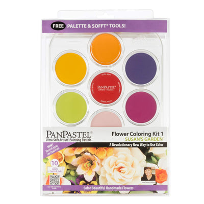 PanPastel Artist Pastels by GOLDEN, Flower Coloring 1 - Susan Tierney Cockburn Set, 10 Color, Professional Artist Pastels, Unique Pan Format (cake-like)