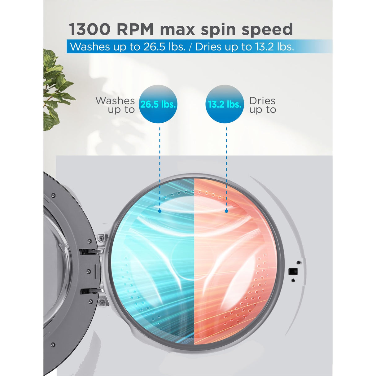 BLACK+DECKER Washer and Dryer Combo, 2.7 Cu. Ft. All In One Washer and Dryer with LED Display & 16 Cycles BLACK+DECKER