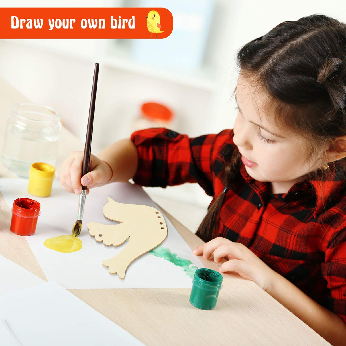 8 Pieces Wood Bird Wind Chime Gift Bird Wind Chime Craft Decorative Spring Summer Wooden Hanging Wind Chime for Indoor Outdoor Home Crafts Graduation Teacher Appreciation Arts Decor Maitys