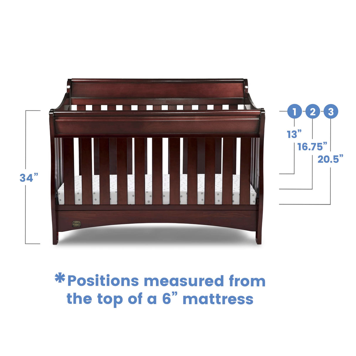 Delta Children Bentley S Series 4-in-1 Convertible Baby Crib, Black Cherry Espresso Delta Children