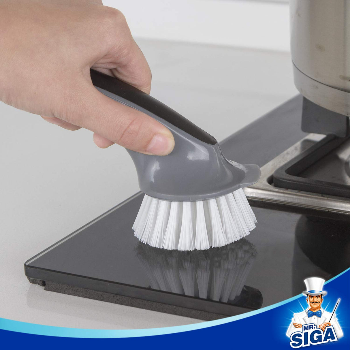 MR.SIGA Pot and Pan Cleaning Brush, Dish Brush for Kitchen, Pack of 2 MR.SIGA