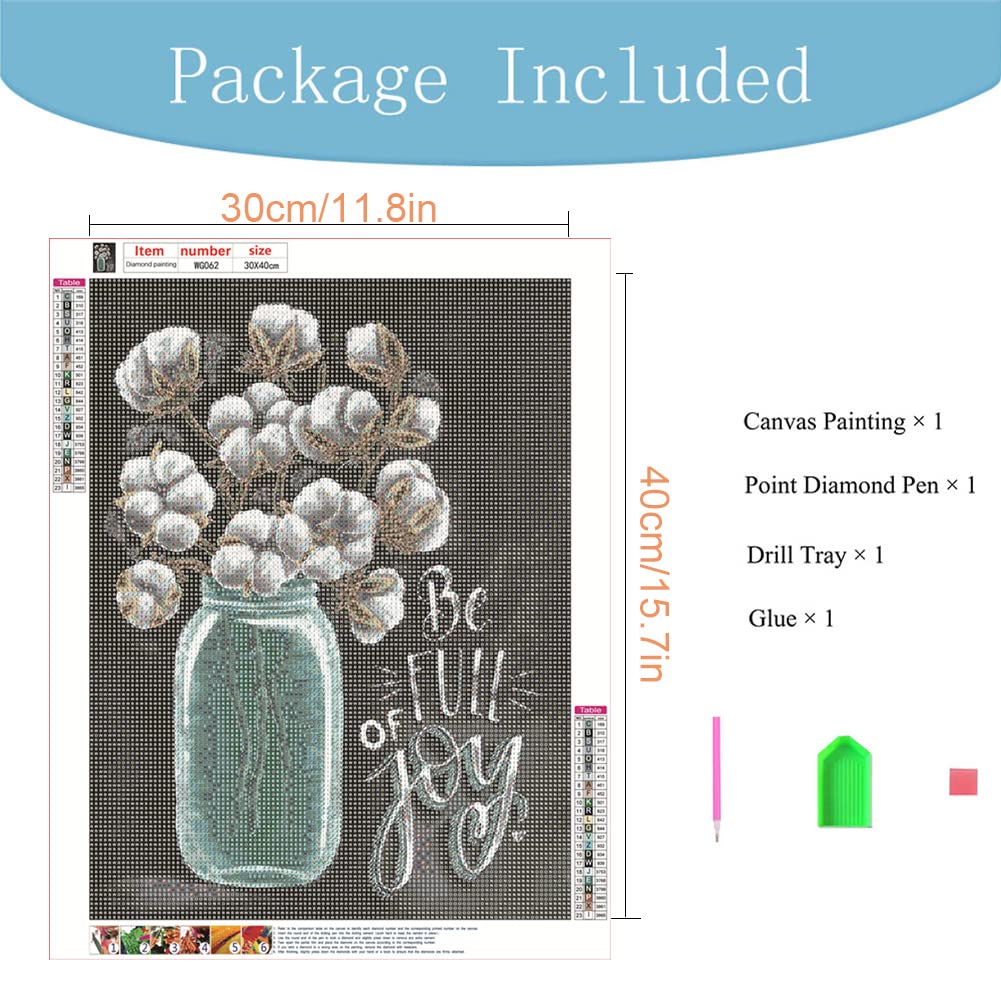 PDSLAIKE Diamond Painting Kits Flowers for Adults - Be Full of Joy Funny Saying Quote Home Decor DIY Art Craft 11.8x15.7in PDSLAIKE