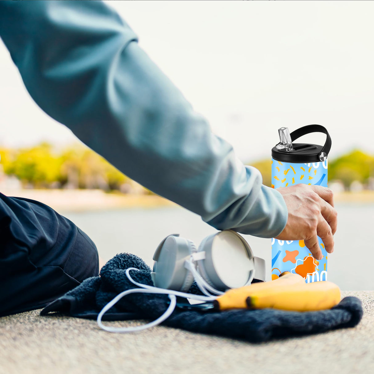 Joyclub 8 Pack Sublimation Water Bottle Blanks 20 oz Sublimation Tumblers with Handle Sports Skinny Insulated Tumblers Bulk Joyclub