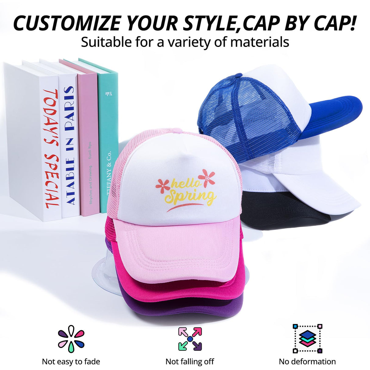 HTVRONT Sublimation Blank Trucker Hats 10PCS - Sponge Sublimation Hats Women and Men for HTV Vinly, Sublimation, Embroidery, 3D Embroidery - Funny Trucker Hats Breathable Mesh for Parties, Gifts HTVRONT