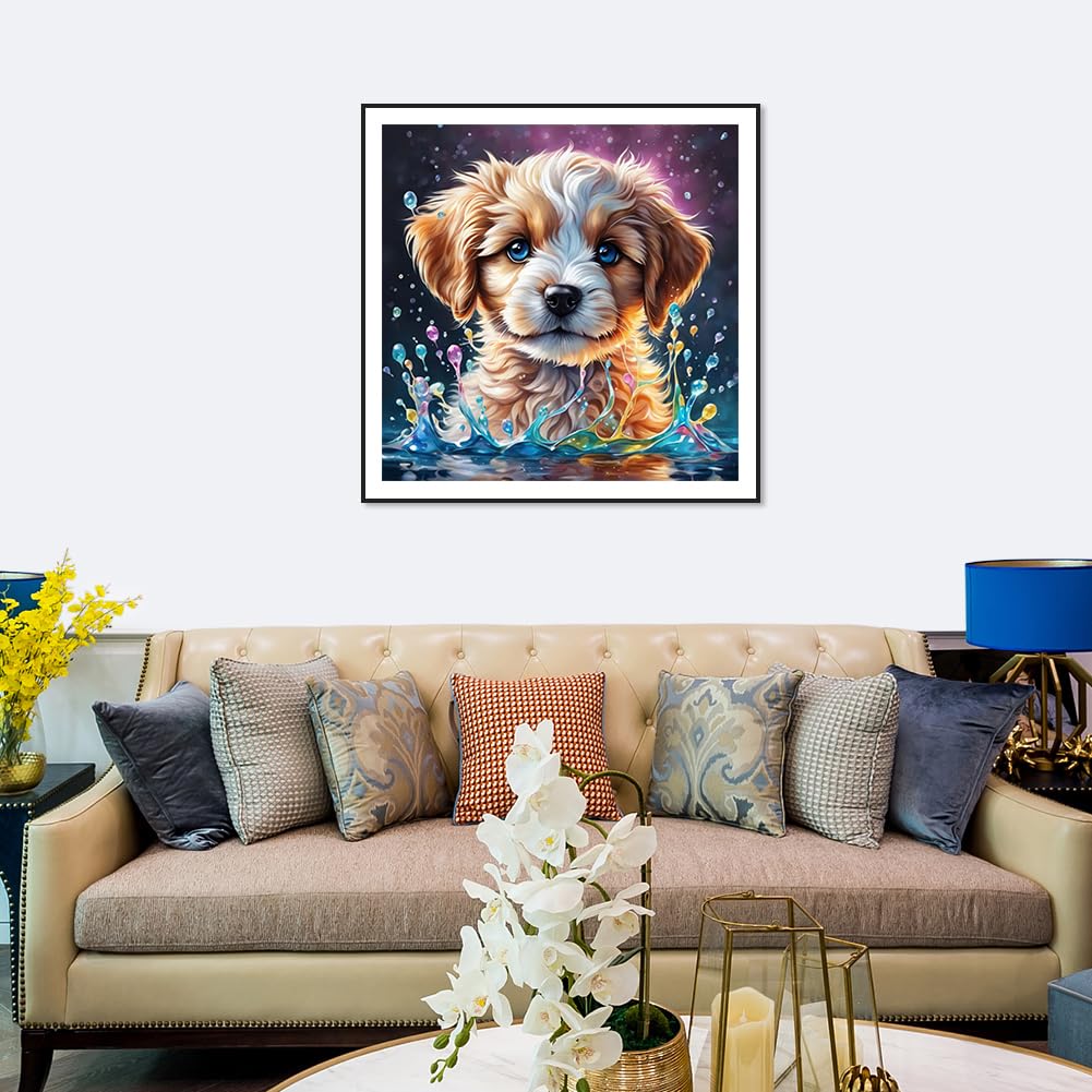 Anuver Dog Diamond Art Kits for Adults, 5D DIY Diamond Painting Kits for Beginners, Full Drill Diamond Painting Kits for Home Wall Decor, 12x12 Inch Anuver