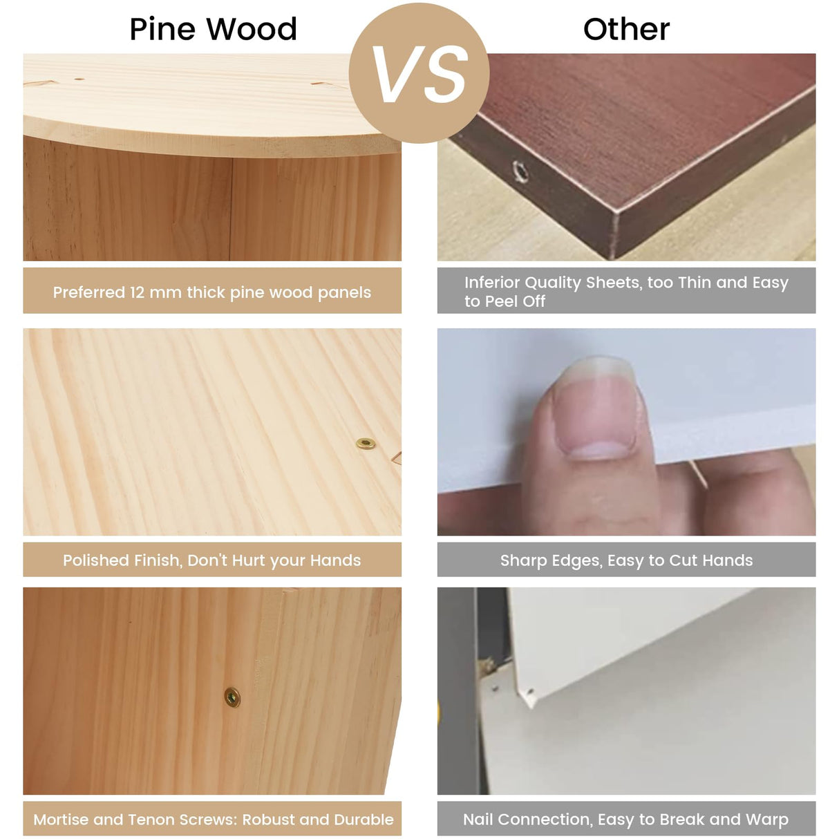 LyeXD 6-Tier Rotating Wood Bookshelf - Multi-Functional Display Bookcase for Any Room LyeXD