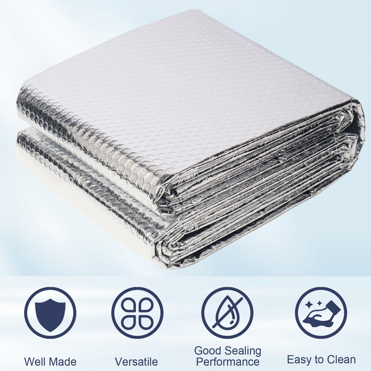 DGSL Double Reflective Bubble Foil Insulation Foam, 23.6 in X 10 FT Aluminum Foil Thermal Insulation Radiant Barrier for Window, Garage Door, RV, Roof DGSL