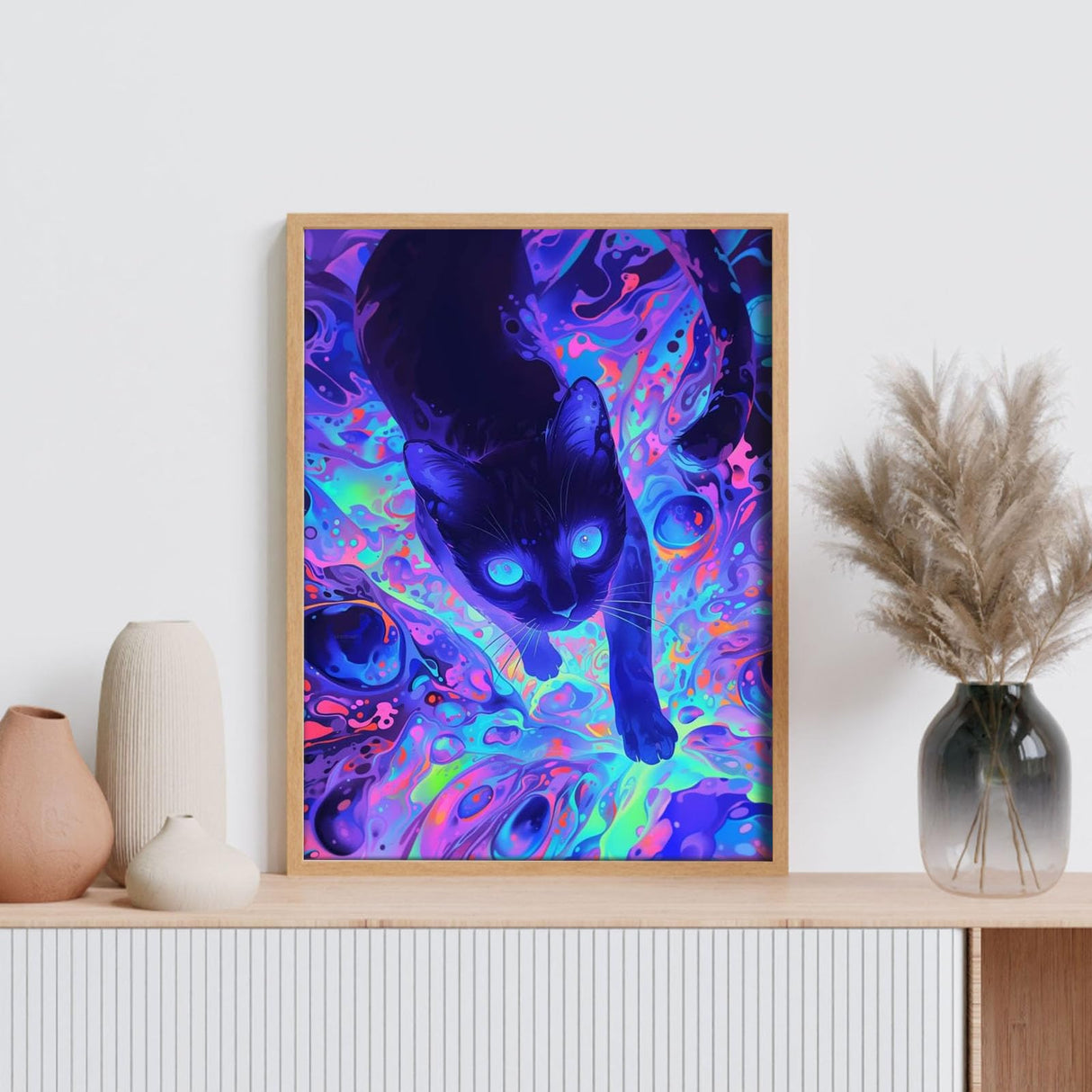 Diamond Art Kits for Adults, 5D Black Cat Diamond Painting Kits for Beginner, DIY Black Cat Gem Art Dots for Adults, Perfect for Home Wall Decor 12x16 Inch GEEHEIY