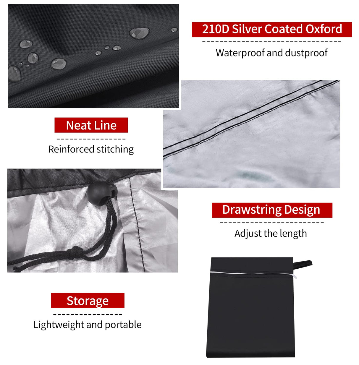 7/8/9 Foot Billiard Pool Table Cover, Pool Table Cover, Waterproof&Tearproof Cover for Pool Table with Storage Bag, Indoor Outdoor All Season Sun Rain Snow Dust Protection Snooker Table Covers (7ft) RUBY.Q