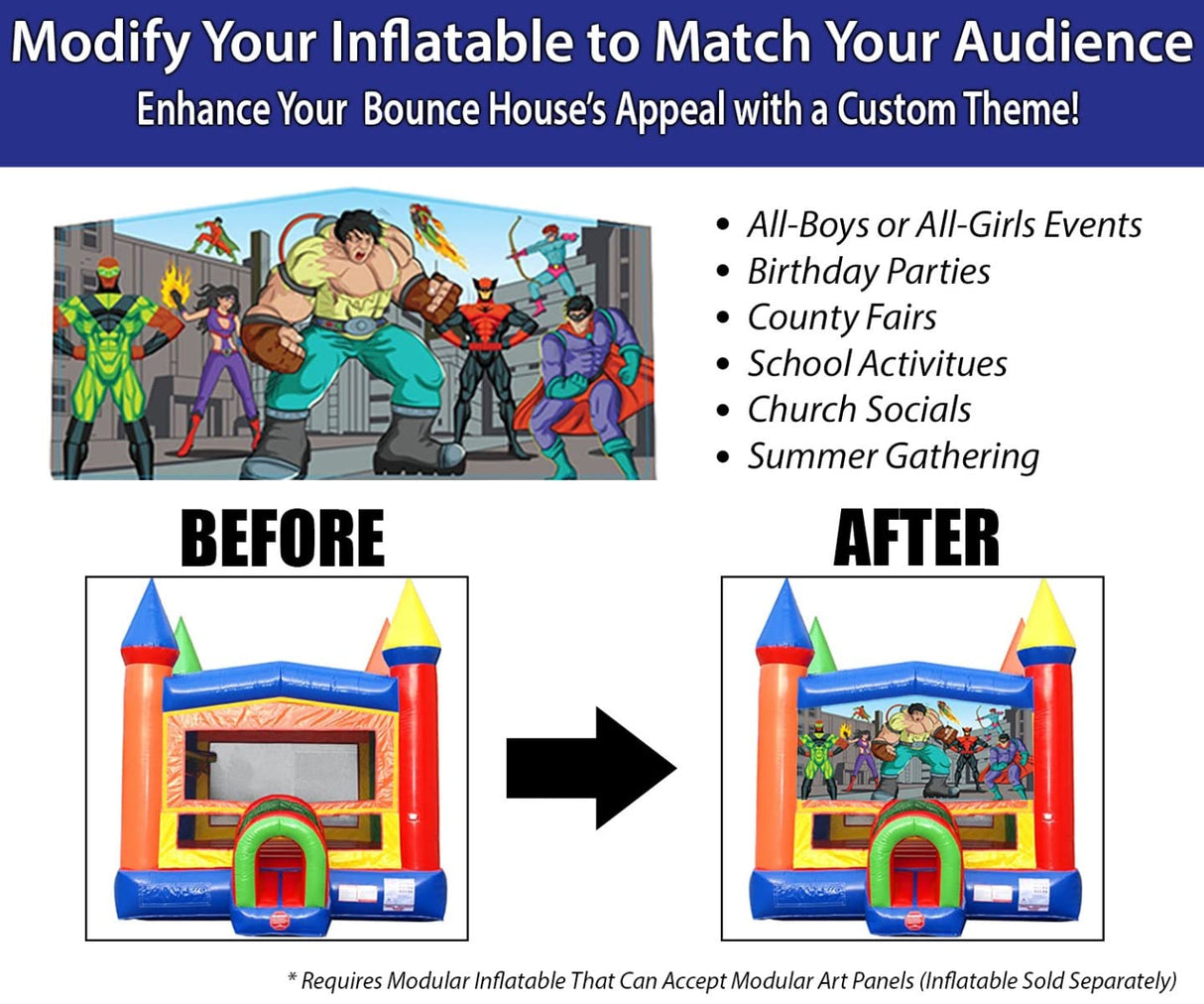 TentandTable Modular Art Panel for Bounce Houses, Slides, or Combos | Happy Birthday #2 | Fits Most 13-Foot Wide Commercial Inflatables TentandTable
