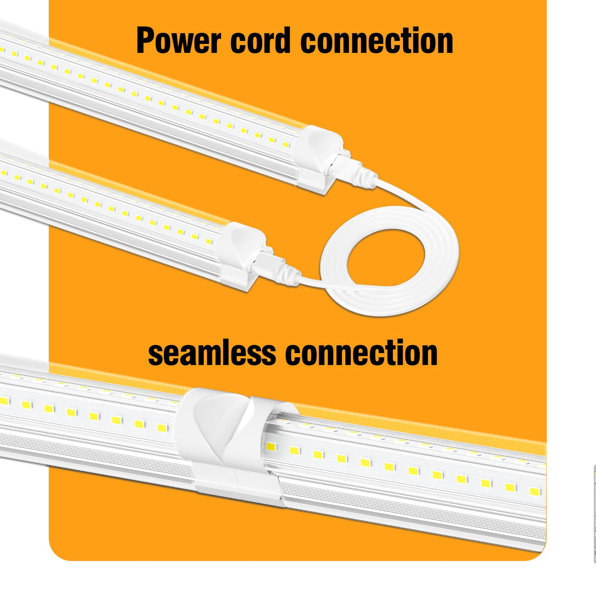 ONLYLUX 8ft LED Shop Light - 90W 12000lm 5000K, 8 Foot Led Shop Light Fixture, V Shape Bulbs for Garage, 8 ft Led Lights, Plug and Play (10 Pack) ONLYLUX