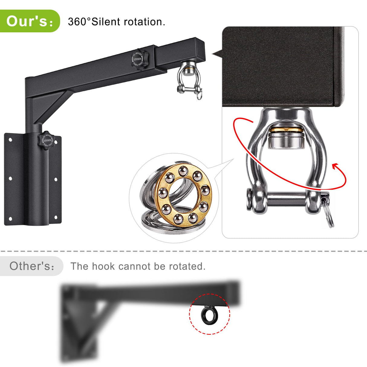 Dolibest Wall Mount Heavy Bag Hanger, Heavy Duty Punching Bag Hanger, Adjustable Boxing Bag Hanger Stand for Home Gym Indoor Outdoor, (800 LB Capacity) Dolibest