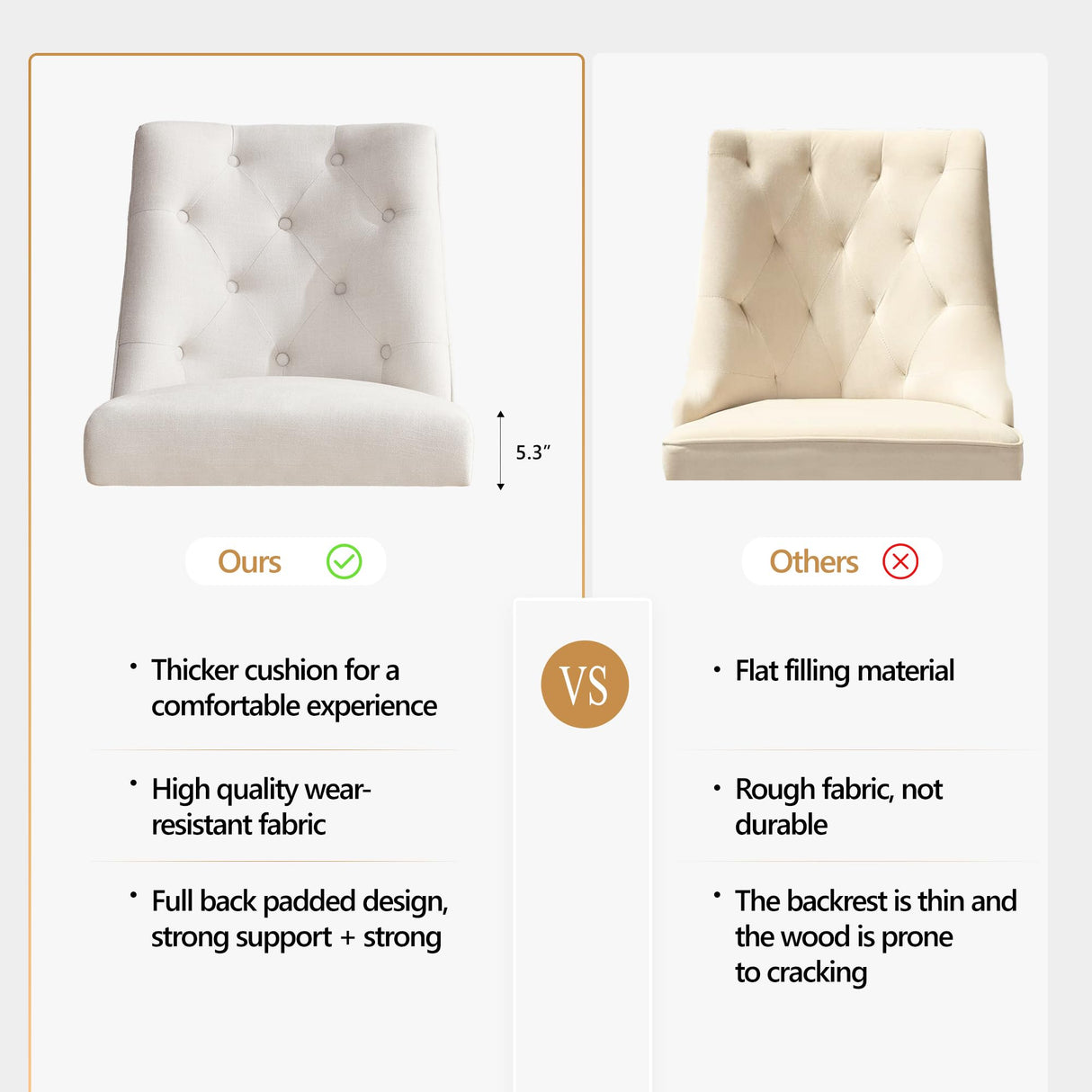 HUIMO Home Office Chair Upholstered Swivel Desk Chair with Wheels Chenille Fabric Adjustable Height Computer Chair with Wooden Legs Comfortable Armless Chair for Studio Study Home Office (Beige) HUIMO