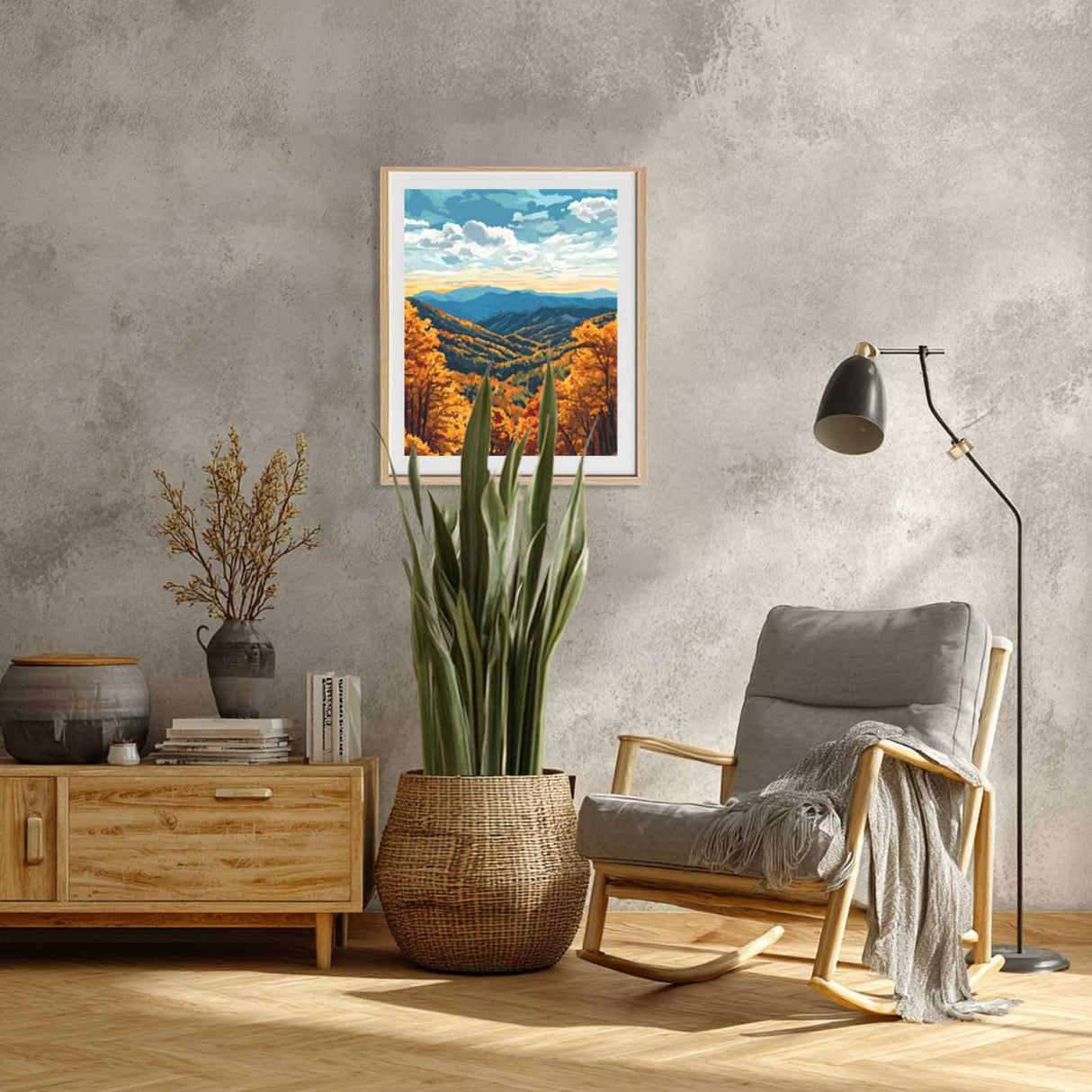 Smoky Mountains Paint by Number, Great Smoky Mountain National Park Paint by Numbers Kit for Adults, Forest Fall Landscape Wall Art, DIY Acrylic Painting, Home Wall Decor(16x20inch, No Frame) Artbrush Tower
