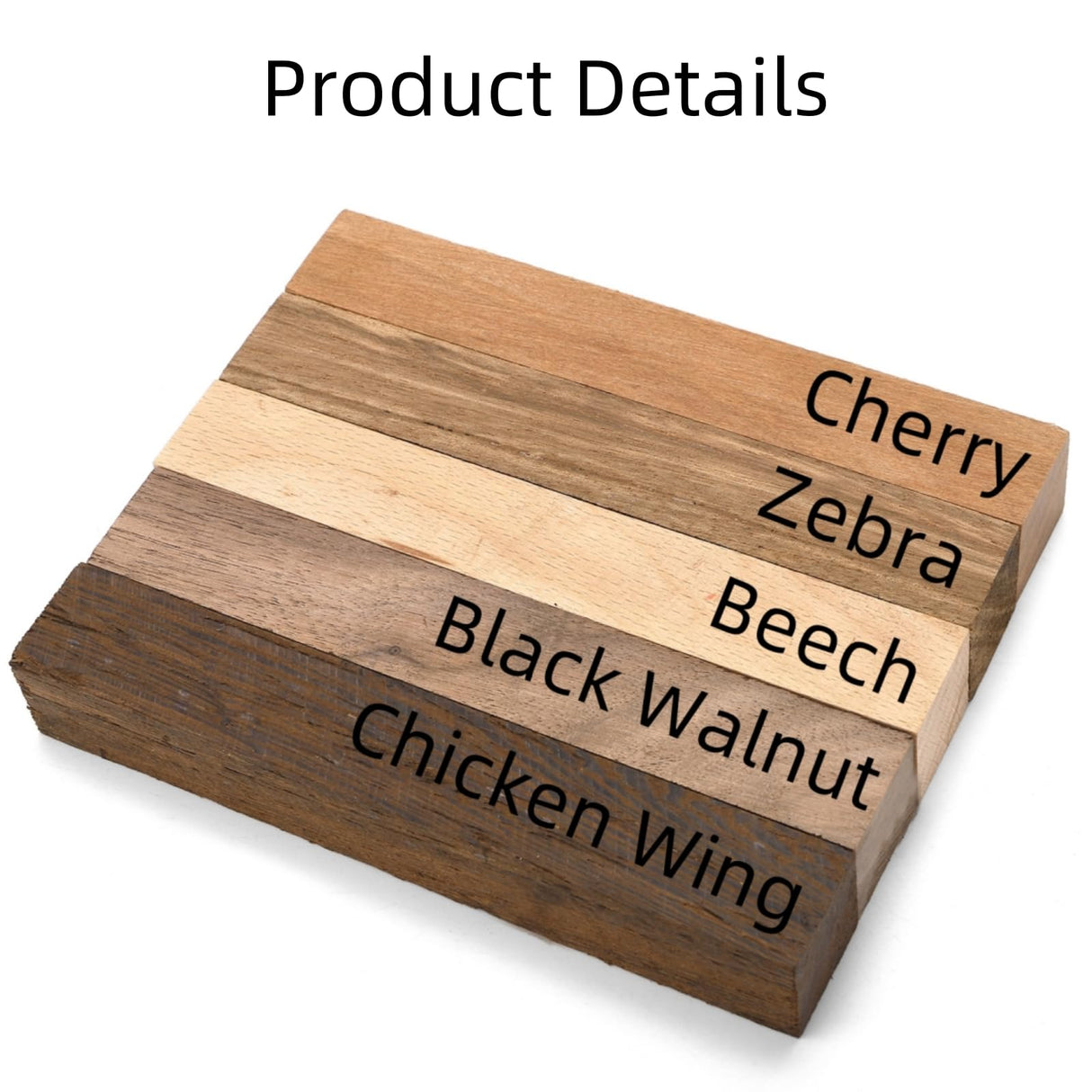 Cididu 10 Pack Exotic Wood Pen Blanks, Wood Blanks for Pen Turning, Unfinished Carving Blocks, Hard Woodcarving Block for Pen Making Supplies DIY Crafts Gifts, Easy to Drill, 5'' x 3/4'' Cididu