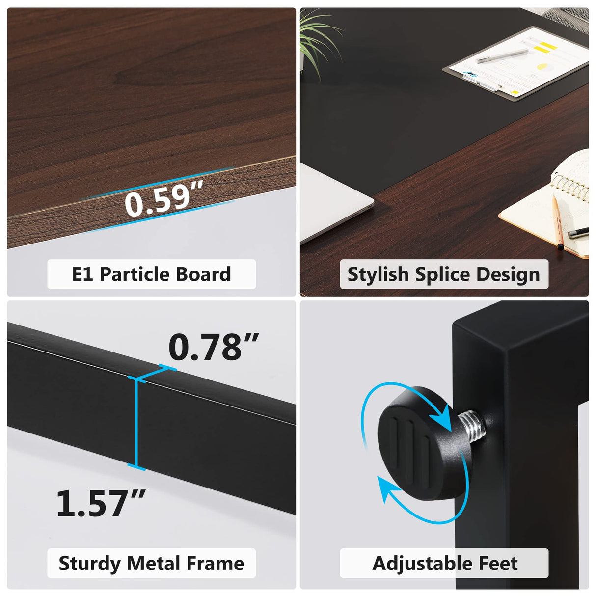 Tribesigns 6FT Conference Table, 70.8L x 31.5W inch Meeting Table for Office Conference Room, Modern Rectangular Seminar Training Table, Metal Frame, Rustic Brown/Black Tribesigns