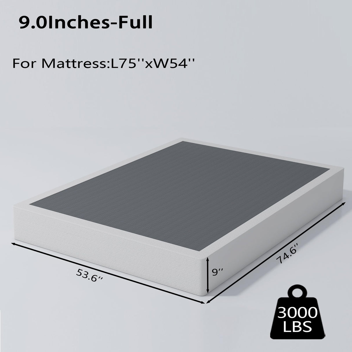 ALDRICH Box Springs Full 9 Inch, Heavy Duty Metal Frame Mattress Foundation with Easy Clean Cover, Noise Free, Easy Assembly ALDRICH