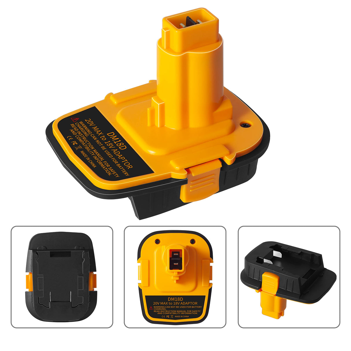 awokee Battery Adapter DM18D with USB,Compatible with Dewalt 18V Tools.Convert for DeWalt 20V & for Milwaukee M18 Lithium Battery to NiCad & NiMh Battery Tools awokee