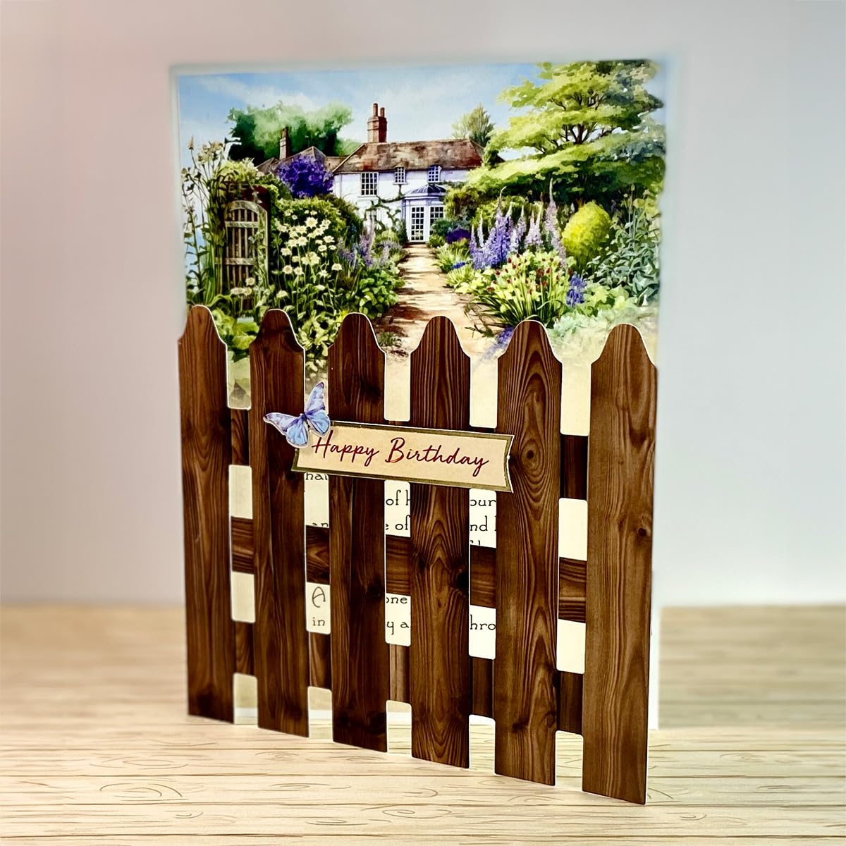 Katy Sue Pretty Petals Picket Fence Card Making Kit. Contains 8 Shaped Cards, 2 Sheets of Die Cut Decoupage, Foam Pads, 8 Envelopes & Instructions. for Card Making Supplies & Card Crafting Katy Sue