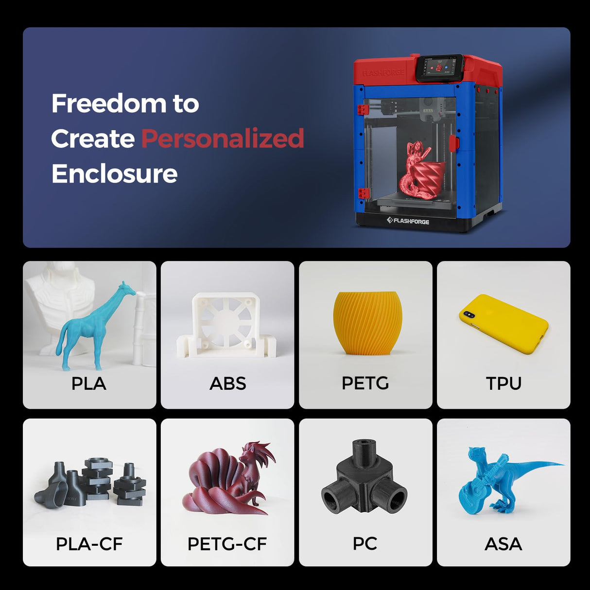 FLASHFORGE Adventurer 5M 3D Printer with Burnt Titanium ASA 1kg FilaBees