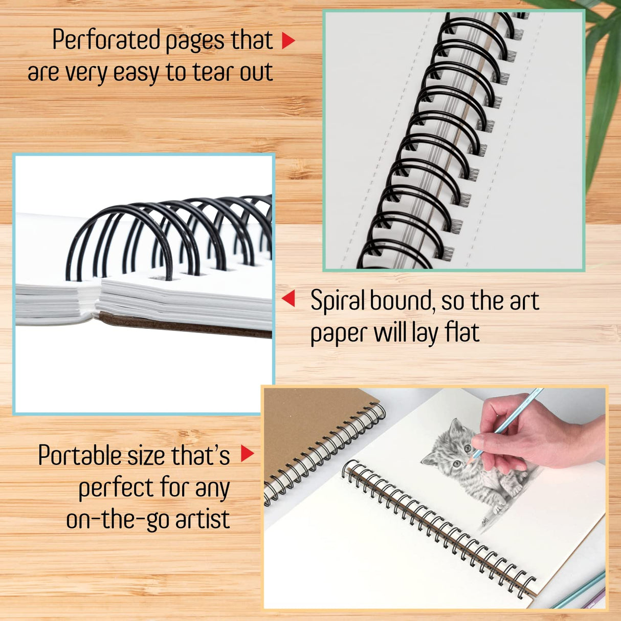 Mixed Media Sketchbook 8.11” x 8.5” | Spiral Bound Sketch Pad With Thick, Heavyweight Paper, 200 GSM, 120 LBS | Art Sketch Book For All Wet & Dry Media - Watercolor, Paint, Pencils, Charcoal, Pens | Acro Color