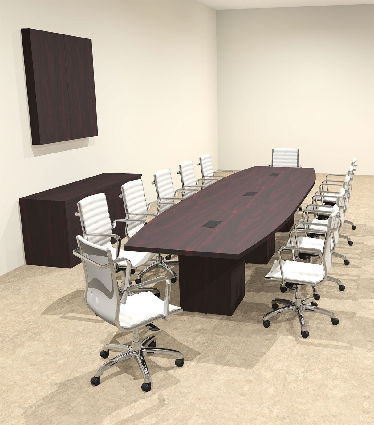 Modern Boat Shaped Cube Leg 14' Feet Conference Table, OF-CON-CQ36 UTM Furniture