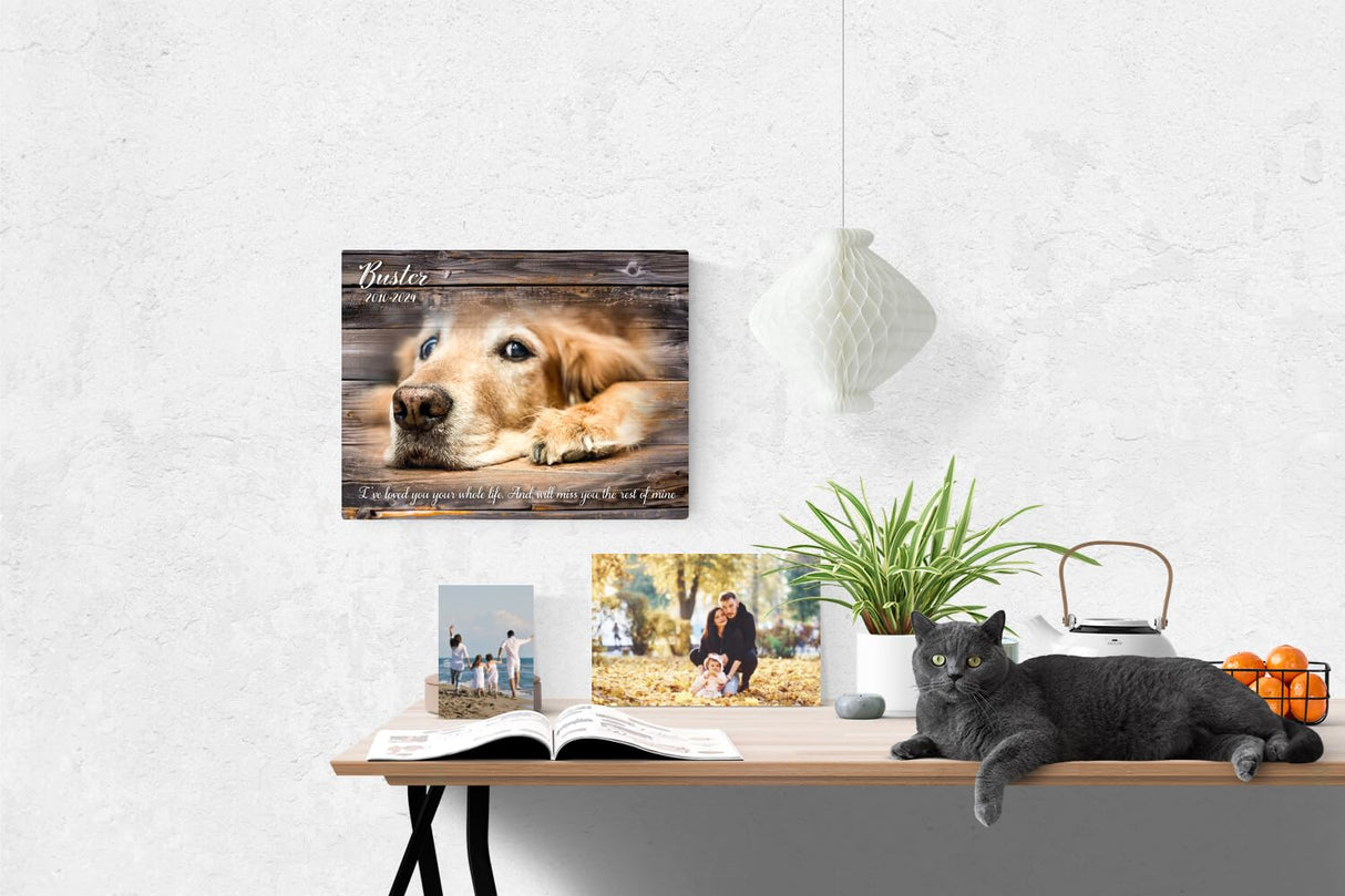 MUNDAZE Custom Pet Portrait Memorial Photo – Personalized Dog or Cat Loss Gift – Glossy Metal Print with Your Pet’s Photo – Sympathy Keepsake – Made and Shipped in USA MUNDAZE