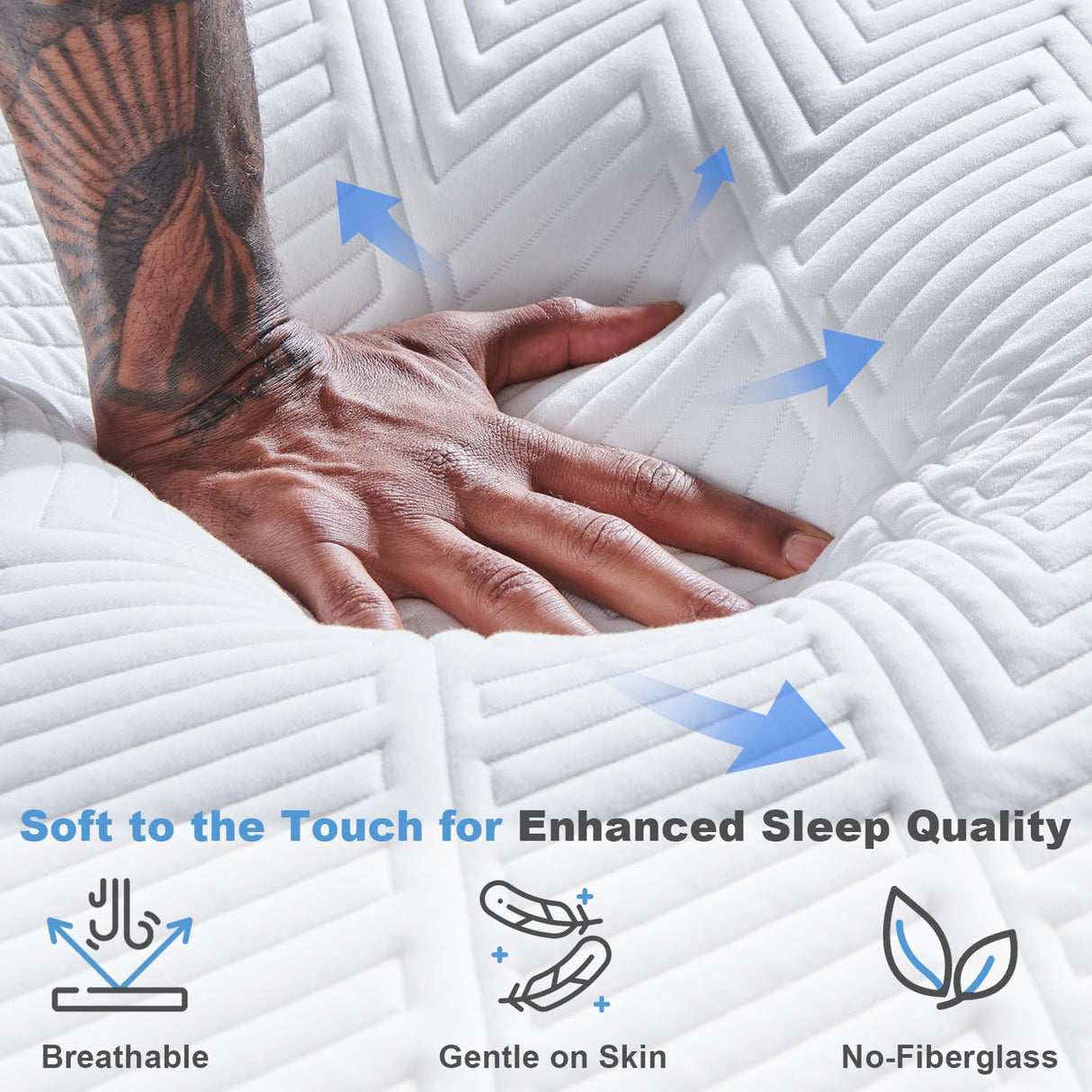 10 Inch Full Size Cooling Memory Foam Mattress - Medium Firm Gel-Infused for Pressure Relief & Cool Sleep, Breathable Comfort in a Box (54''W x 75''L) Generic