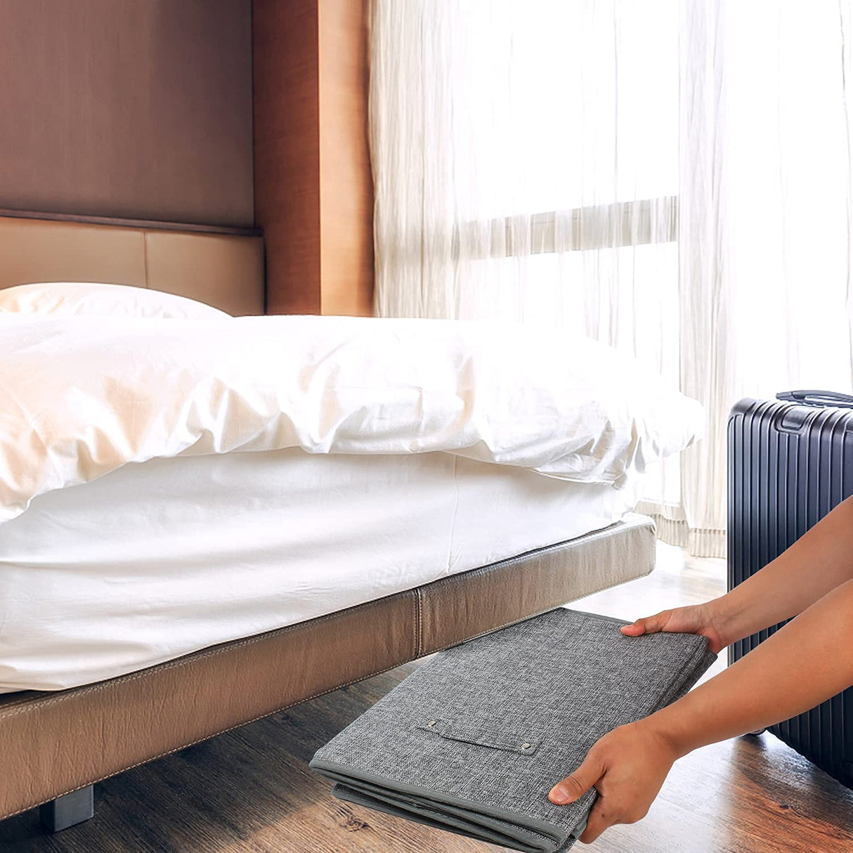 popoly Large Toy Box Chest with Lid, Collapsible Sturdy Toy Storage Organizer Boxes Bins Baskets for Kids, Boys, Girls, Nursery, Playroom, 25"x13" x16" (Linen Gray) popoly