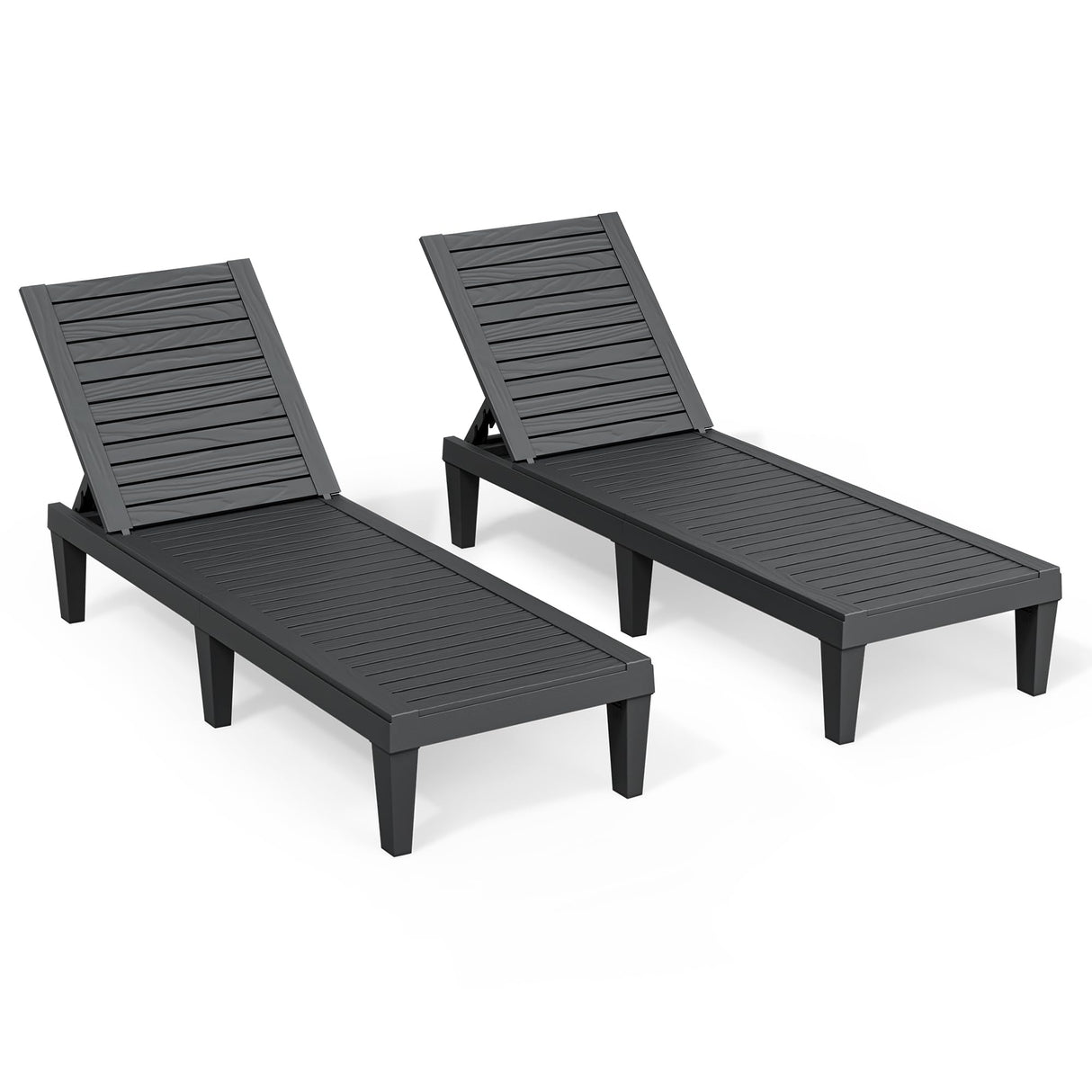 Outdoor Chaise Lounge Chair Set of 2,Waterproof & Lightweight Lounge Chair Outdoor with 5-Position Adjustable Back, Patio Lounge Chair for Garden, Pool Lounge Chairs for Poolside or Beach Use NUNU LAB