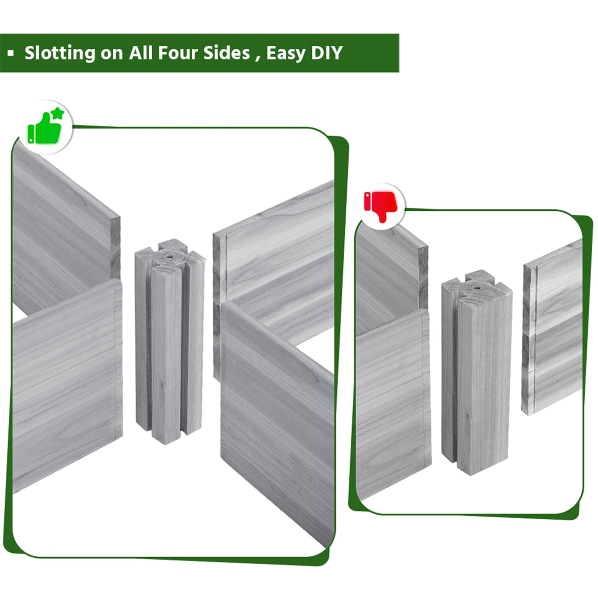 Yaheetech 8×2ft Wooden Horticulture Raised Garden Bed Divisible Elevated Planting Planter Box for Flowers/Vegetables in Backyard/Patio Outdoor, Gray, 97 x 25 x 11in Yaheetech