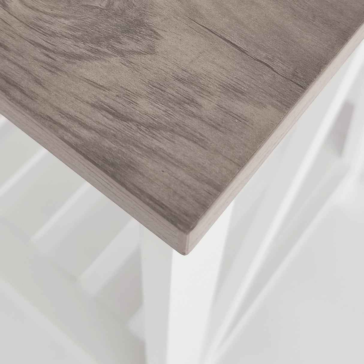 UYIHOME Farmhouse Square End Table, Accent Side Table with Slats Design, Sofa Side Nightstand Table with Sturdy Frame for Living Room Bedroom, Oak Grey UYIHOME