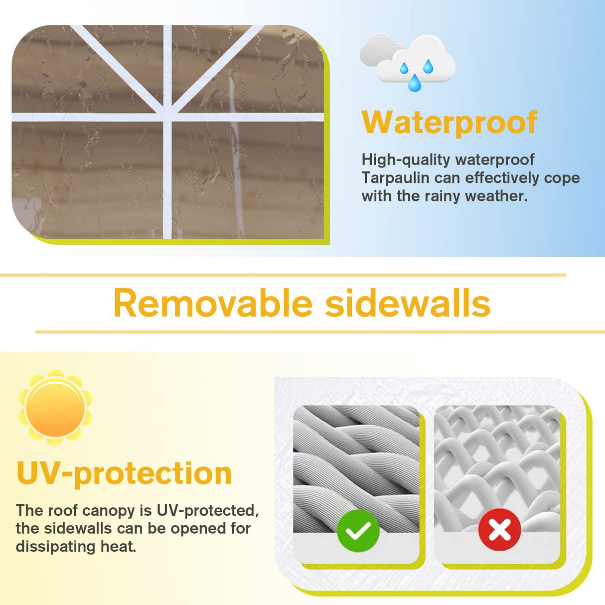 Devoko 10'x30' Outdoor Party Tent, Heavy Duty Canopy Event Wedding Tent for Parties Backyard Patio, White Devoko